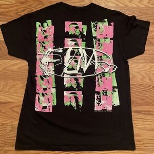 Graphic Black T-Shirt with Pink and Green Accents Lucki Concert Tee
